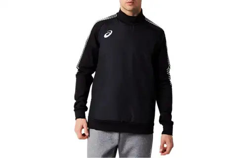 ASICS T Shirts Men's Black Stand Collar Moderate