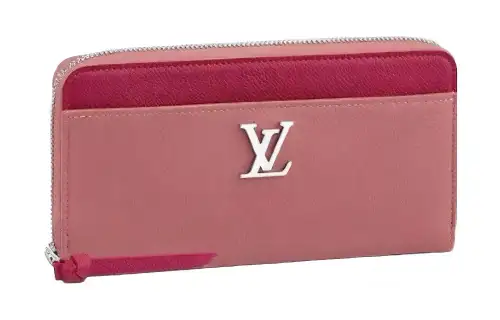 LOUIS VUITTON Zippy Calfskin Wallet Women's Fuchsia