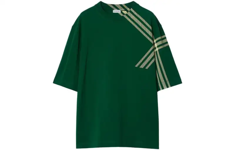 Burberry Checked Crewneck T Shirt