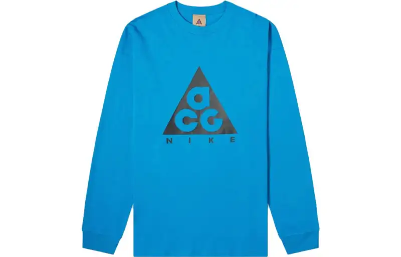 Nike T Shirts Men's Blue Crew Neck Moderate Straight Fit
