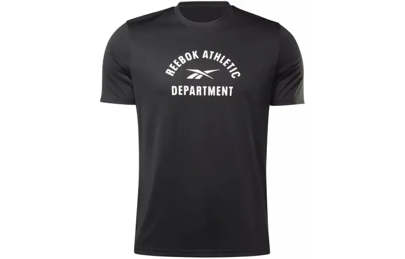 Reebok T Shirts Men's Black Crew Neck Moderate Straight Fit