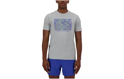 New Balance T Shirts Men's Gray Crew Neck Moderate Other