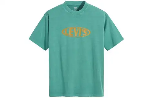 Levis T Shirts Men's Green Crew Neck Moderate