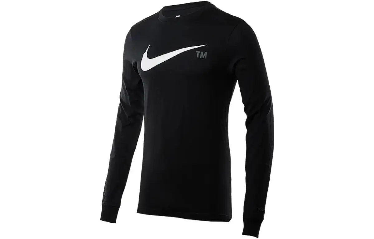 Nike T-Shirts Men's Black Crew Neck Moderate Straight Fit