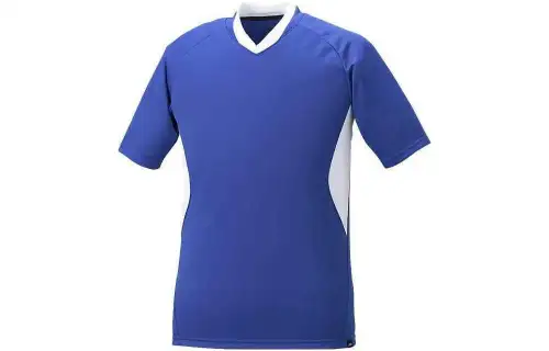 ASICS SA Satsuka Apparel T Shirts Unisex Blue V Neck Moderate