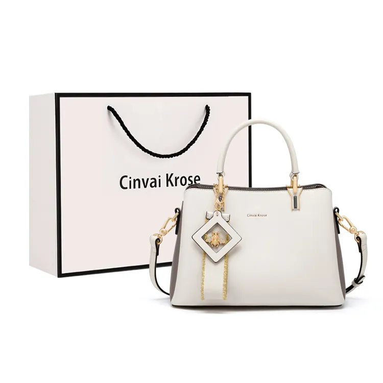 CinvaiKrose Cow Leather With Synthetic Leather Shoulder Bag, Crossbody Bag, Handbag Medium Women's