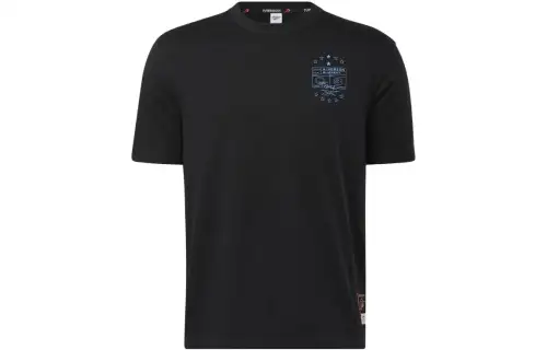 Reebok T Shirts Men's Black Crew Neck Moderate Straight Fit