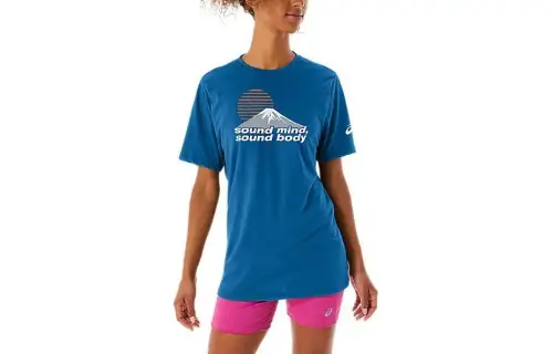 Asics Smsb Journey Tee T Shirt Unisex Blue