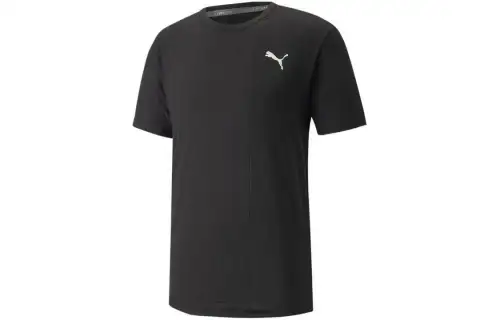 PUMA T Shirts Men's Black Crew Neck Moderate
