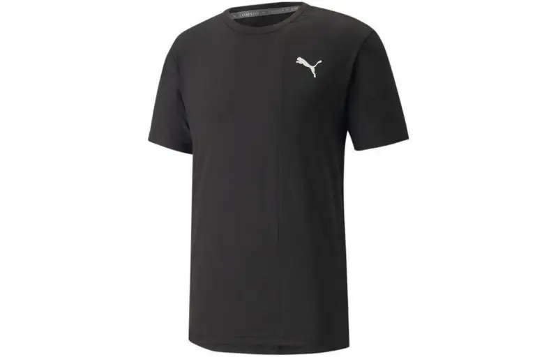 PUMA T Shirts Men's Black Crew Neck Moderate