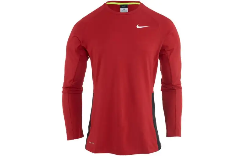 Nike T Shirts Men's Red Crew Neck Moderate Straight Fit