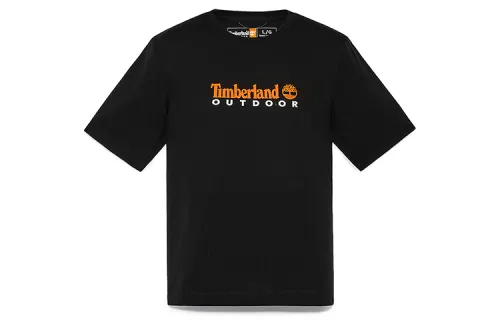 Timberland T Shirts Men's Black Crew Neck Moderate Straight Fit