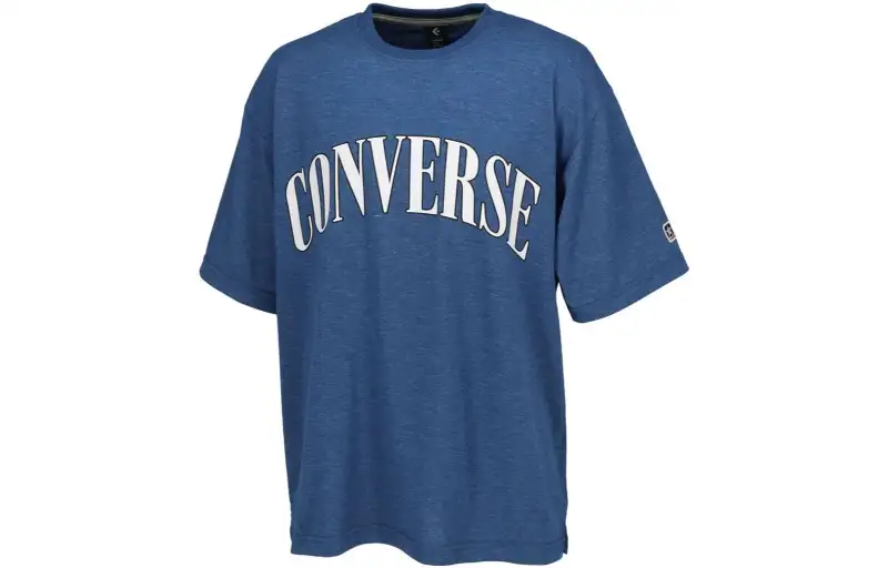 Converse T Shirts Men's Blue Crew Neck Moderate Straight Fit