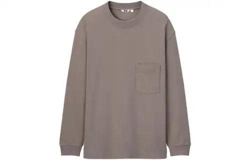 UNIQLO T Shirts Unisex Umber Crew Neck Moderate