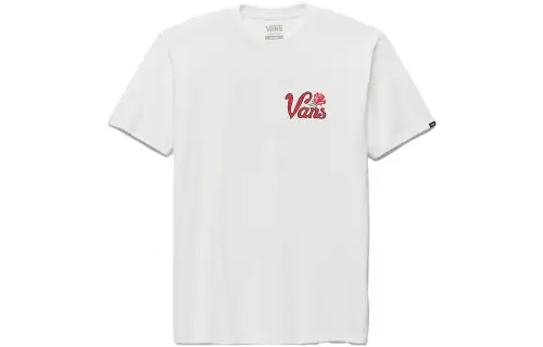 Vans T Shirts Unisex White Crew Neck Moderate Straight Fit
