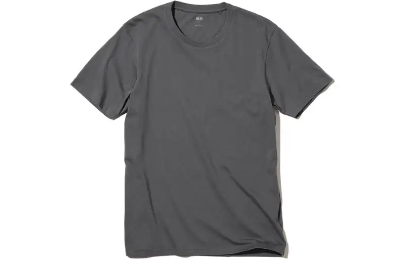 UNIQLO T Shirts Unisex Asphalt Gray 07 Crew Neck Moderate Straight Fit