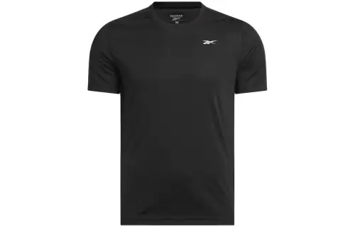 Reebok T Shirts Men's Black Crew Neck Moderate Straight Fit
