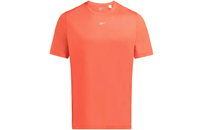 Reebok T Shirts Men's Orange Crew Neck Moderate Straight Fit