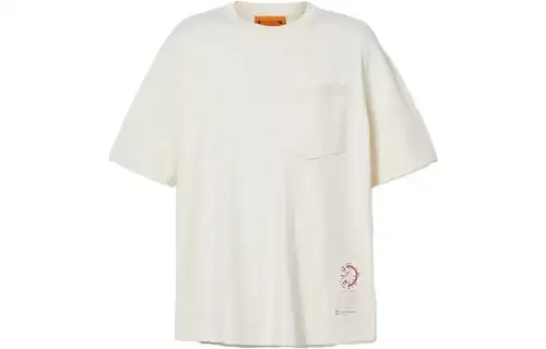 Timberland T Shirts Unisex Ecru Crew Neck Moderate Straight Fit