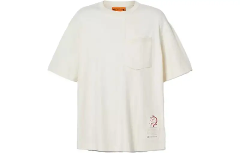 Timberland T Shirts Unisex Ecru Crew Neck Moderate Straight Fit