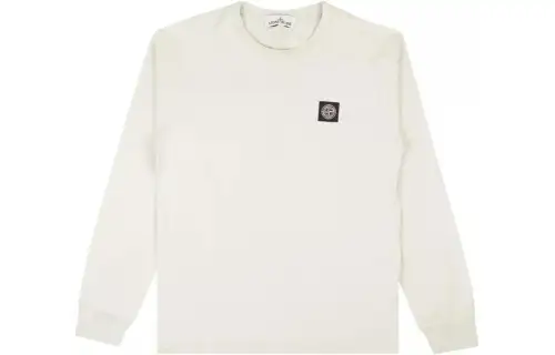 STONE ISLAND T Shirts Men's Ecru Crew Neck Moderate Other