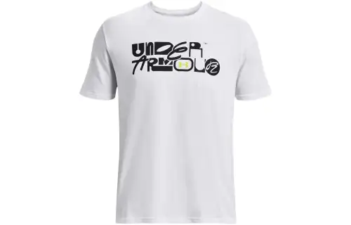 Under Armour T Shirts Men's White Crew Neck Moderate Straight Fit