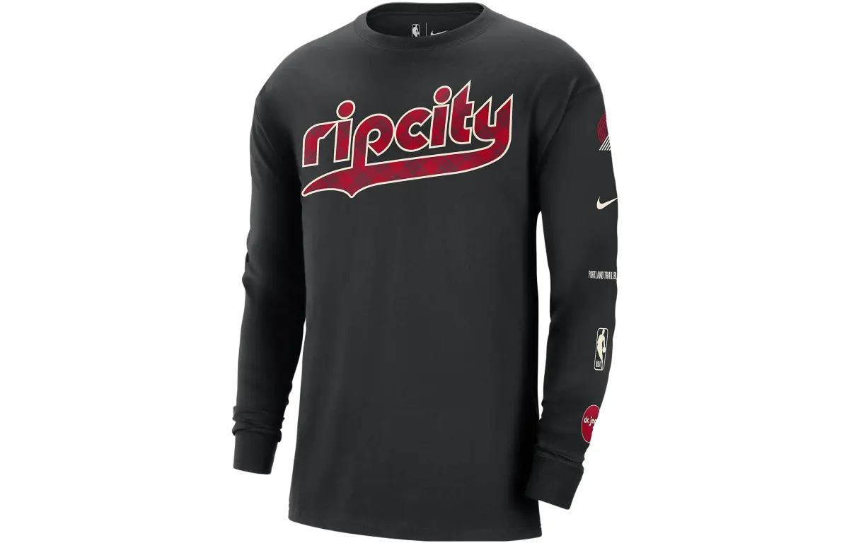 Nike T-Shirts Men's Black Crew Neck Moderate Straight Fit