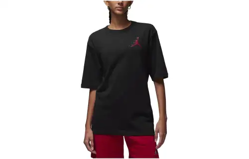 Jordan T Shirts Unisex Black Crew Neck Moderate