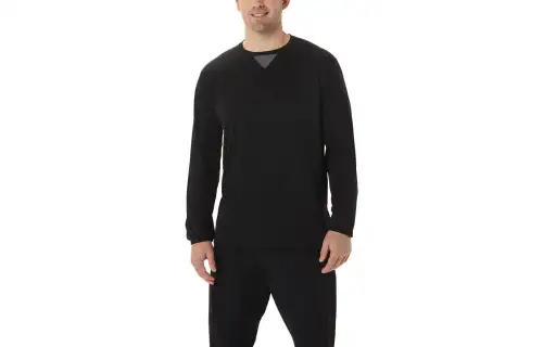 ASICS T Shirts Men's Black Crew Neck Moderate Straight Fit