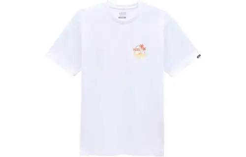 Vans T Shirts Men's White Crew Neck Moderate Straight Fit