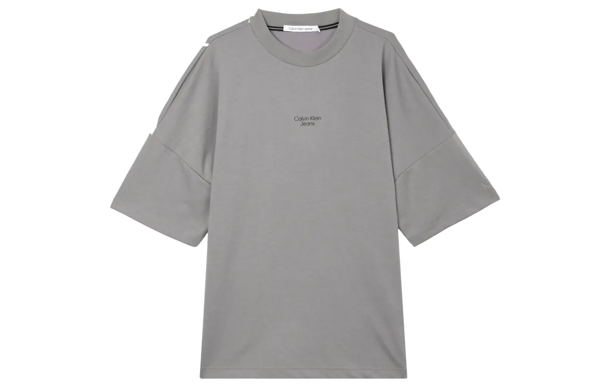 CALVIN KLEIN Drop Shoulder Sleeve T Shirt Men's Gray