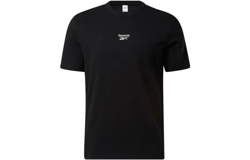 Reebok T Shirts Unisex Black Crew Neck Moderate Straight Fit