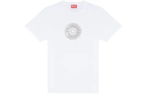 DIESEL T-Shirts Unisex White Crew Neck Moderate Straight Fit