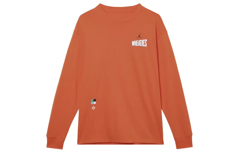 Jordan T Shirts Men's Orange Crew Neck Moderate Straight Fit