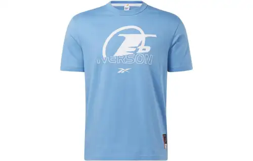 Reebok T Shirts Men's Blue Crew Neck Moderate Straight Fit