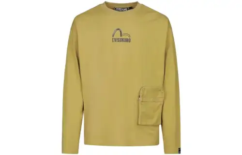 EVISU T Shirts Men's Yellow Crew Neck Moderate