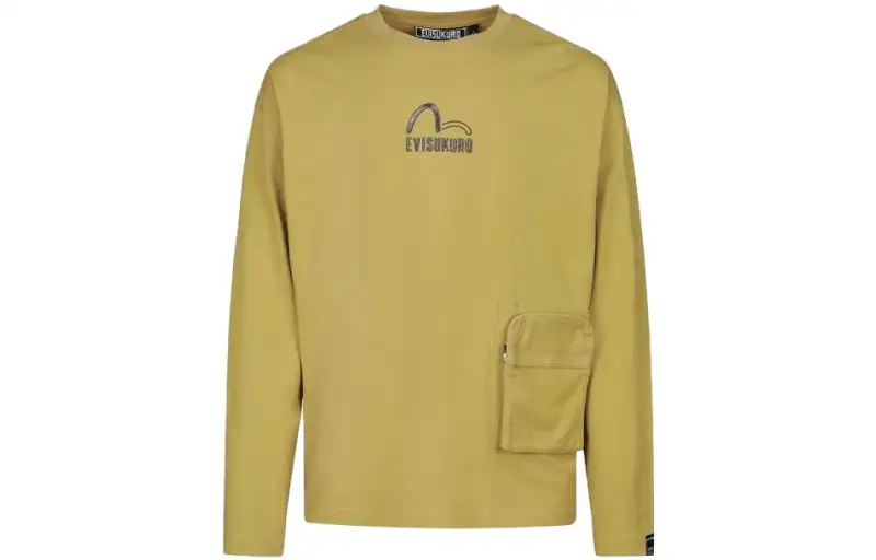 EVISU T Shirts Men's Yellow Crew Neck Moderate