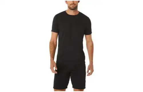 ASICS Dearees T Shirts Men's Black Crew Neck Moderate Other