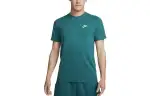 Nike T Shirts Men's Earthy Blue Crew Neck Moderate Straight Fit