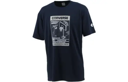 Converse T Shirts Men's Marine Blue Crew Neck Moderate Straight Fit