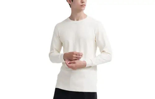 UNIQLO T Shirts Men's Pearl White Crew Neck Moderate Straight Fit