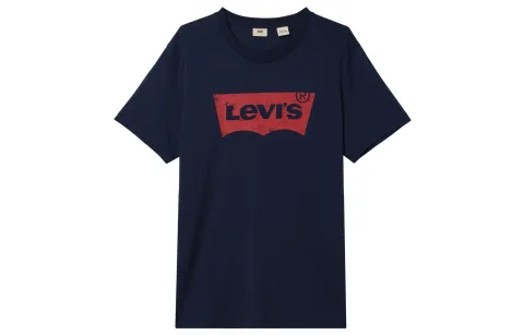 Levi's T-Shirts Men's Navy Blue Crew Neck Moderate