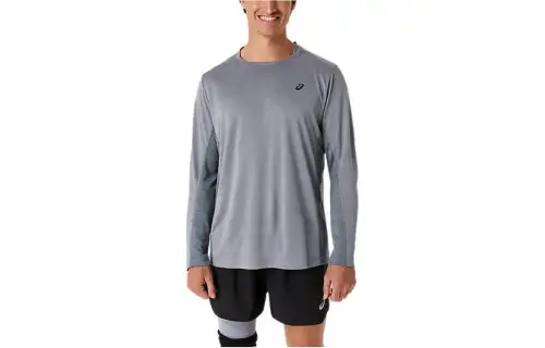 ASICS TRAIN SANA T Shirts Men's Gray Crew Neck Moderate Other