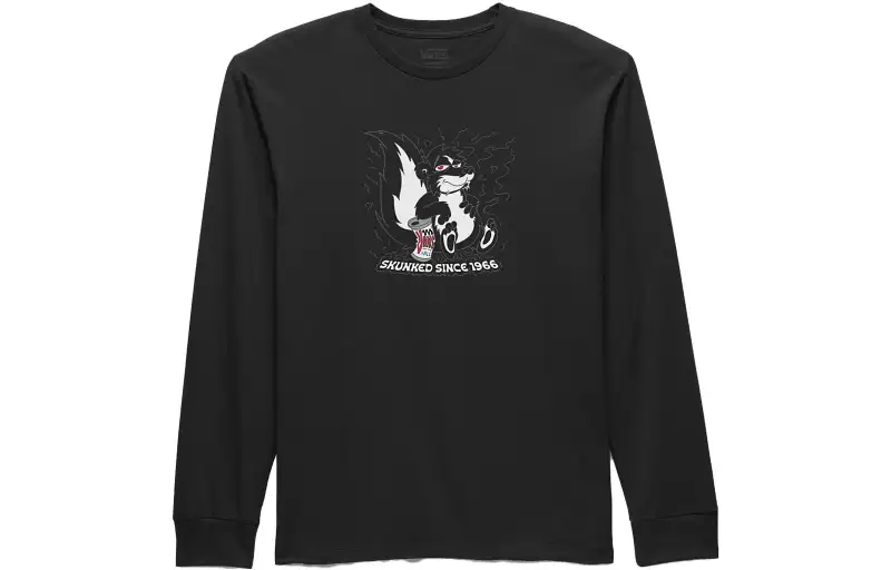 Vans Skunked Long Sleeve T Shirt T Shirt Unisex Black