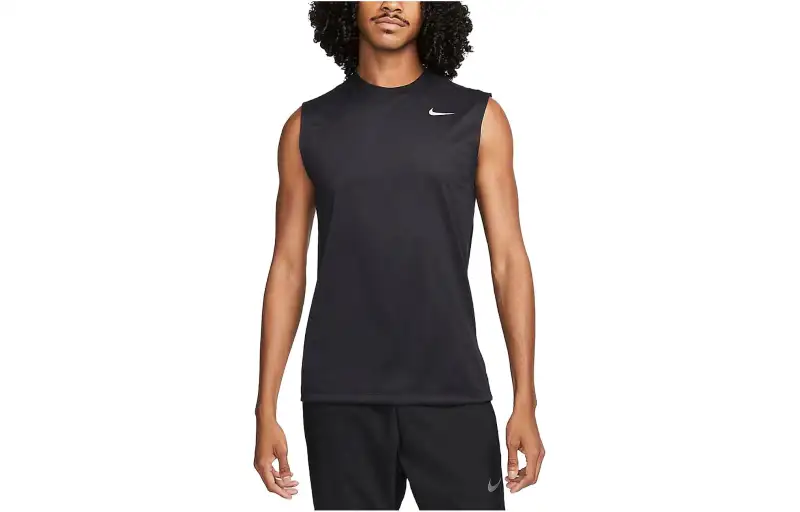 Nike T Shirts Men's Black Crew Neck Moderate Straight Fit