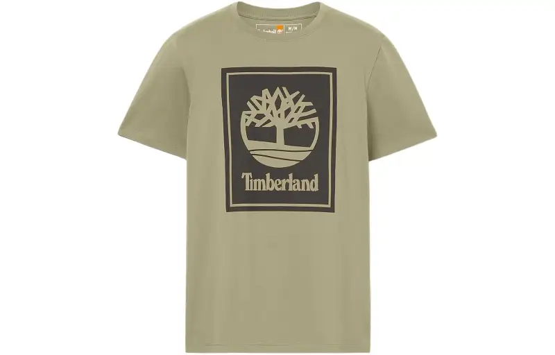 Timberland T Shirts Men's Green Crew Neck Moderate Straight Fit