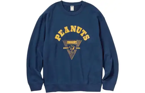 UNIQLO T Shirts Unisex Dark Blue Crew Neck Moderate