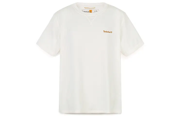 Timberland T Shirts Men's Vintage White Crew Neck Moderate Straight Fit