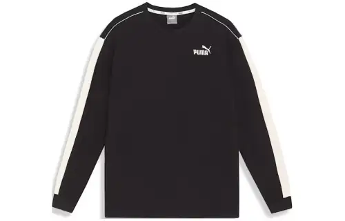PUMA T Shirts Men's Black Crew Neck Moderate Straight Fit