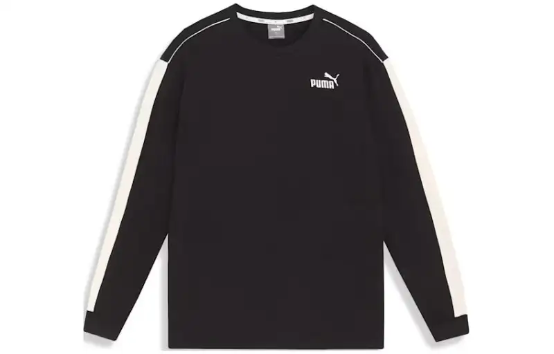 PUMA T Shirts Men's Black Crew Neck Moderate Straight Fit